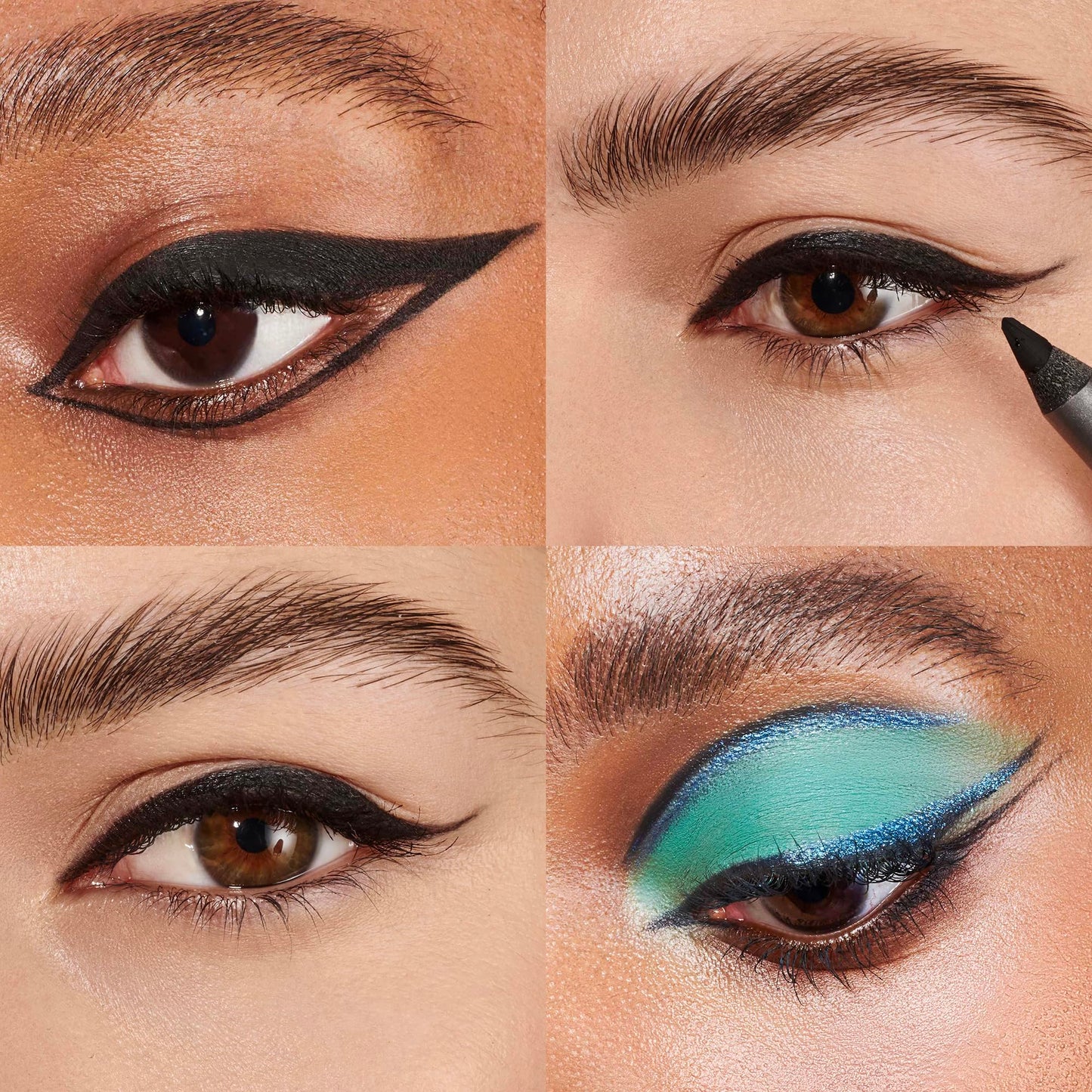 Wonderskin 1440 Eyeliner (Liquorice), Waterproof and Smudge Proof with Brow Stain & Go Masque (Blonde) for Long Lasting Brow Tint
