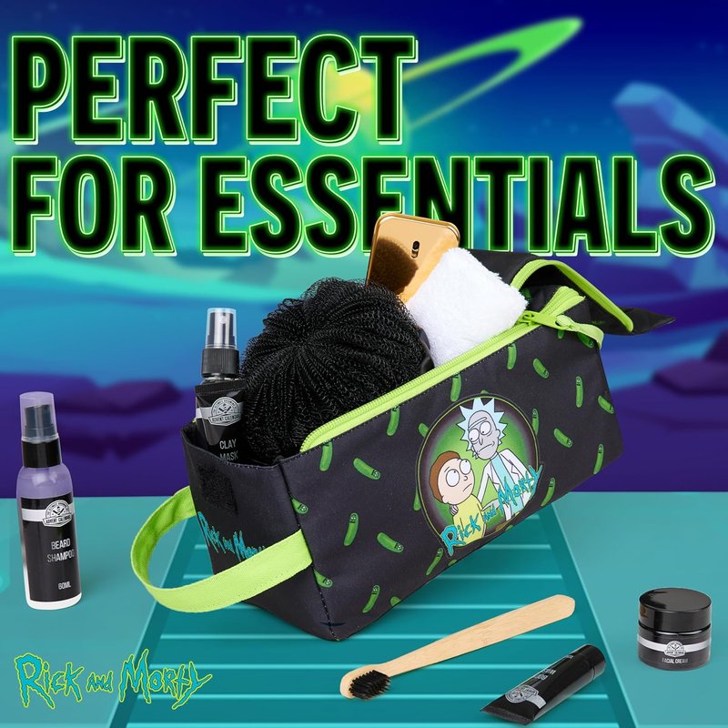 RICK AND MORTY Toiletry Bag for Men | Stylish Travel Wash Bag for Grooming & Gym Essentials