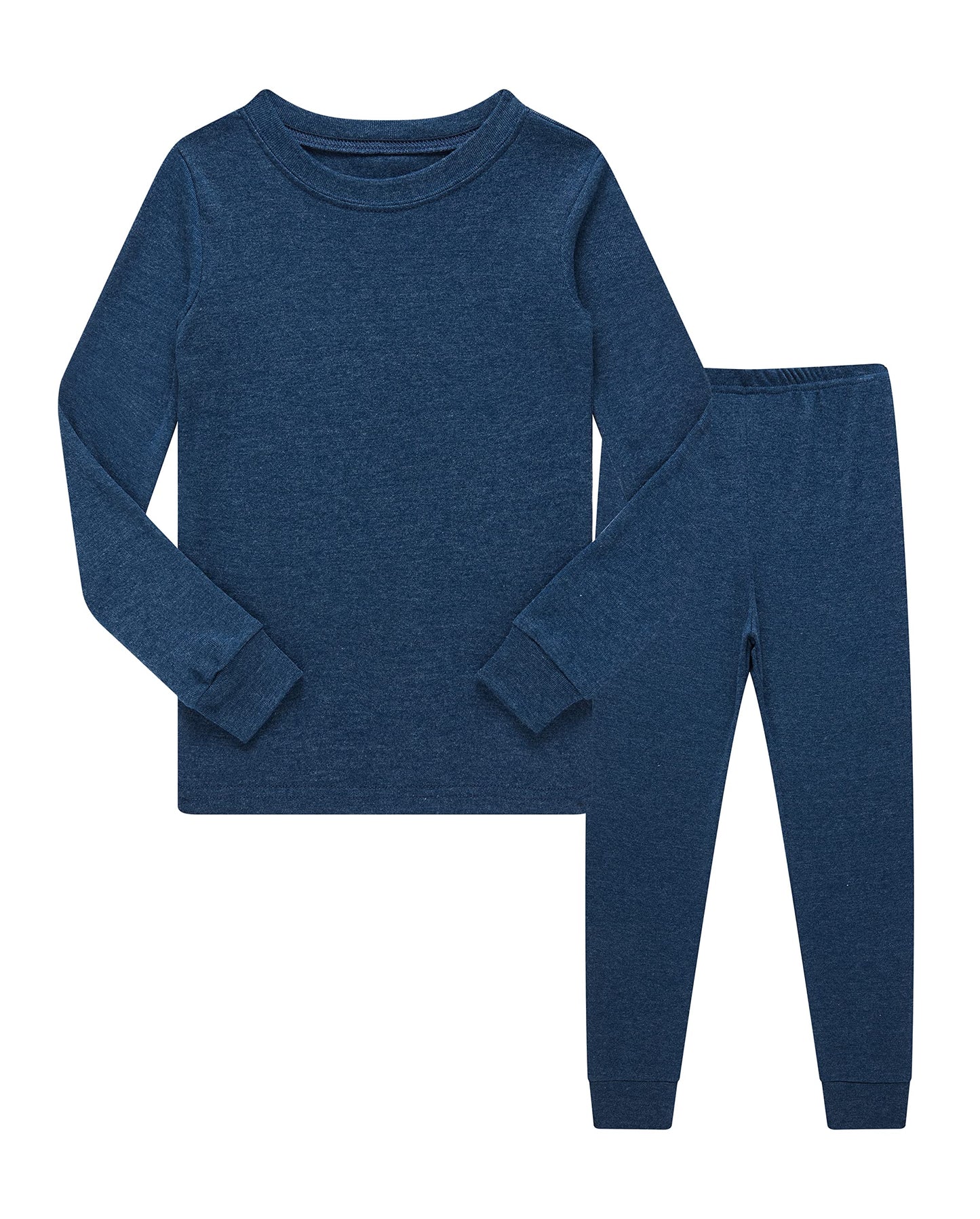 Family Feeling Solid Blue Big Boys Long Sleeve Pajamas Sets Cotton Pyjamas Kids Pjs Size 12