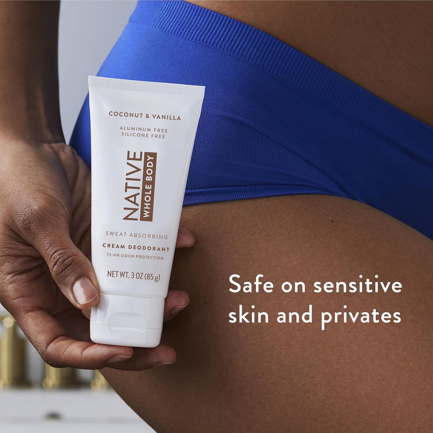 Native Whole Body Deodorant Cream - Aluminum-Free Coconut & Vanilla | 72-Hour Odor Protection with Shea Butter