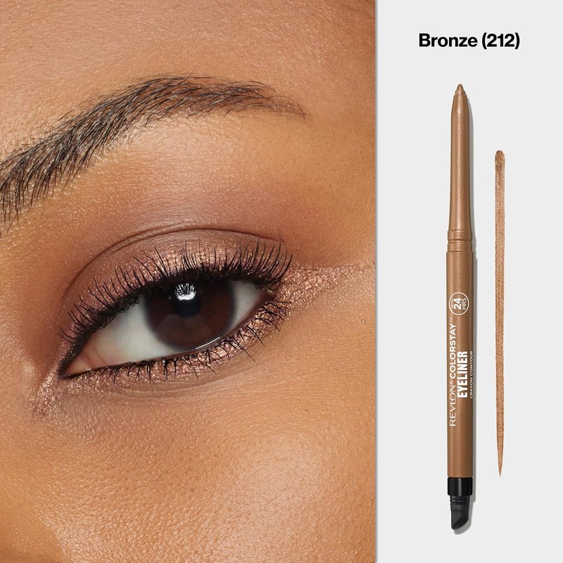 Revlon ColorStay Waterproof Eyeliner Pencil - Smudge-Proof, Long-Lasting Shimmer Finish | 212 Bronze, 0.01 oz
