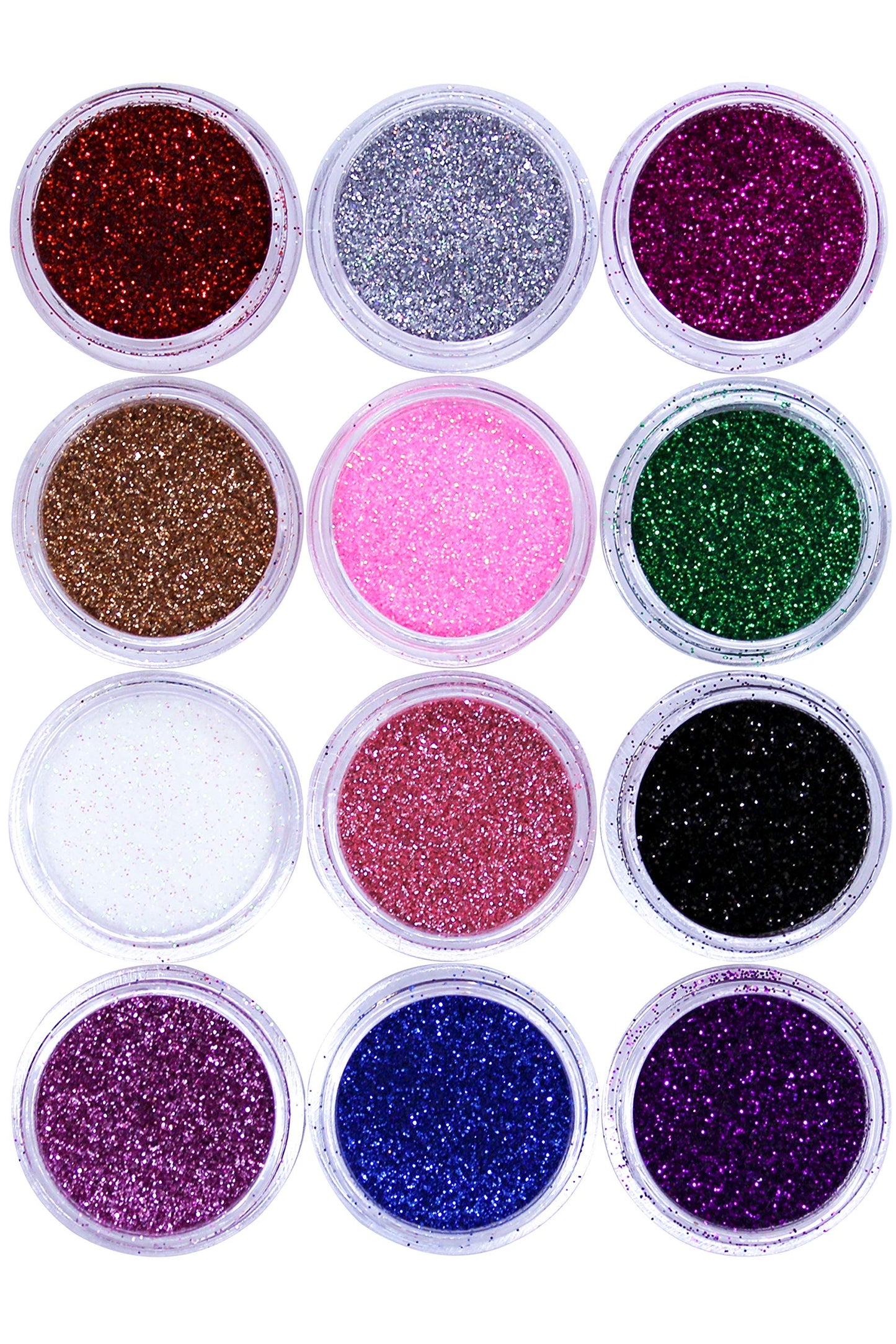 Ultra FINE Glitter for Gel Nail Art Pots Set - NYK1 DUST Powder, Face Paint Makeup, Hair, Nail Polish Craft, Festival Party Colors