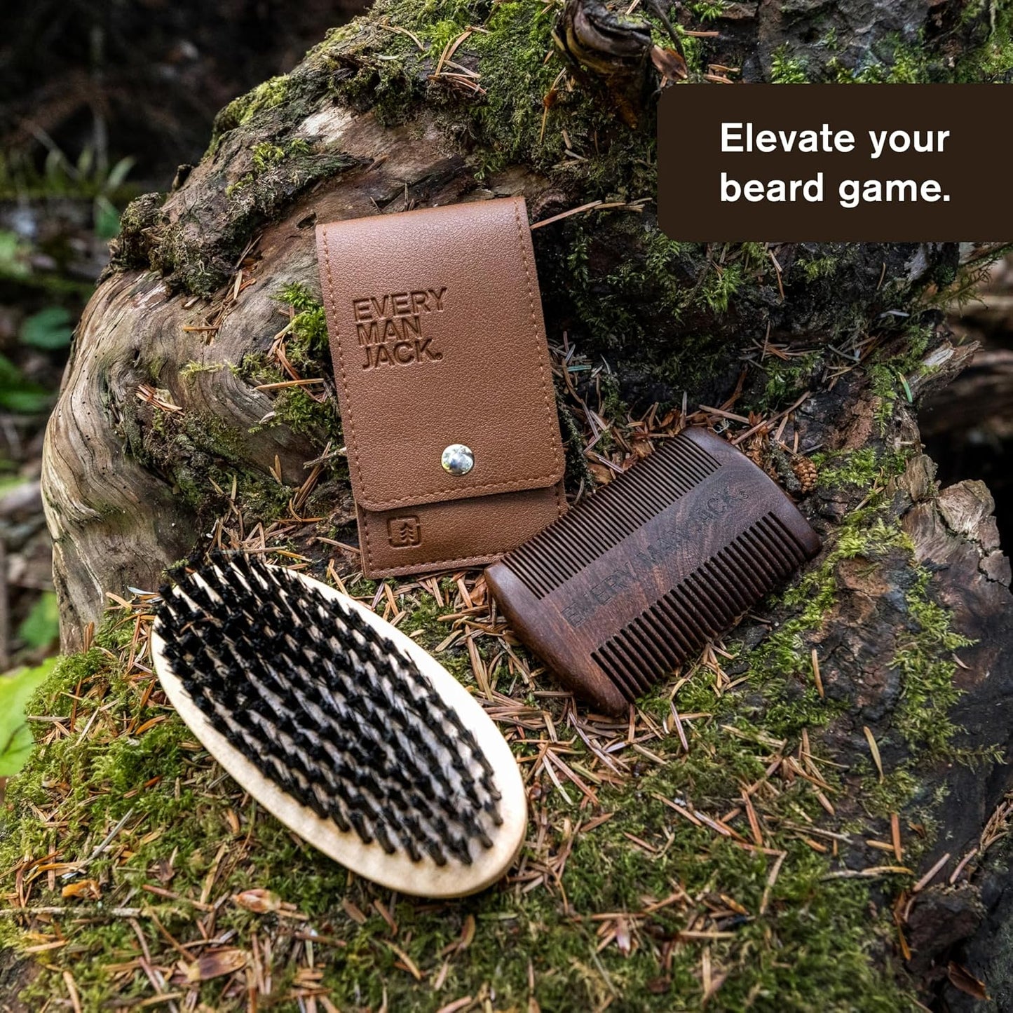 Beard Grooming Tool Gift Set for Men - Dual-Tooth Comb, Brush, Shears & Mini Comb | Travel-Friendly Essentials