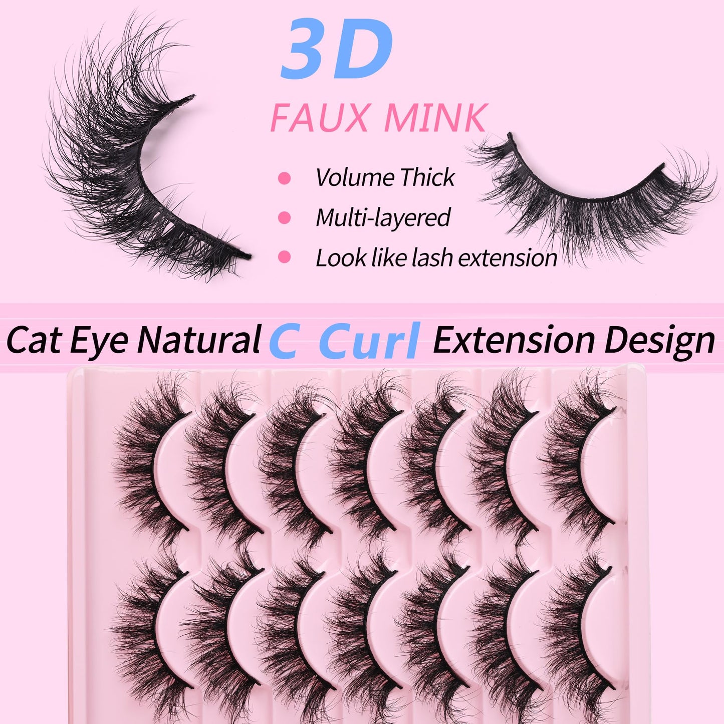 Natural Manga Eyelashes Cat Eye Lashes Spiky Eyelash That Look Like Extensions Strip Lashes Wispy Eyelashes Soft 17mm Foxy Eyelash by Yaiseiko