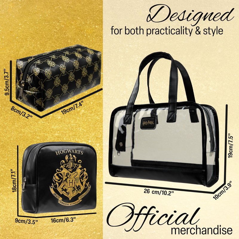 Get Trend Harry Potter Gifts for Women, Girls, Teens, Toiletry Bag Set of 3, Travel Cosmetic Organizer, Makeup Pouches, Gifts for Wife, Girlfriend, Sister