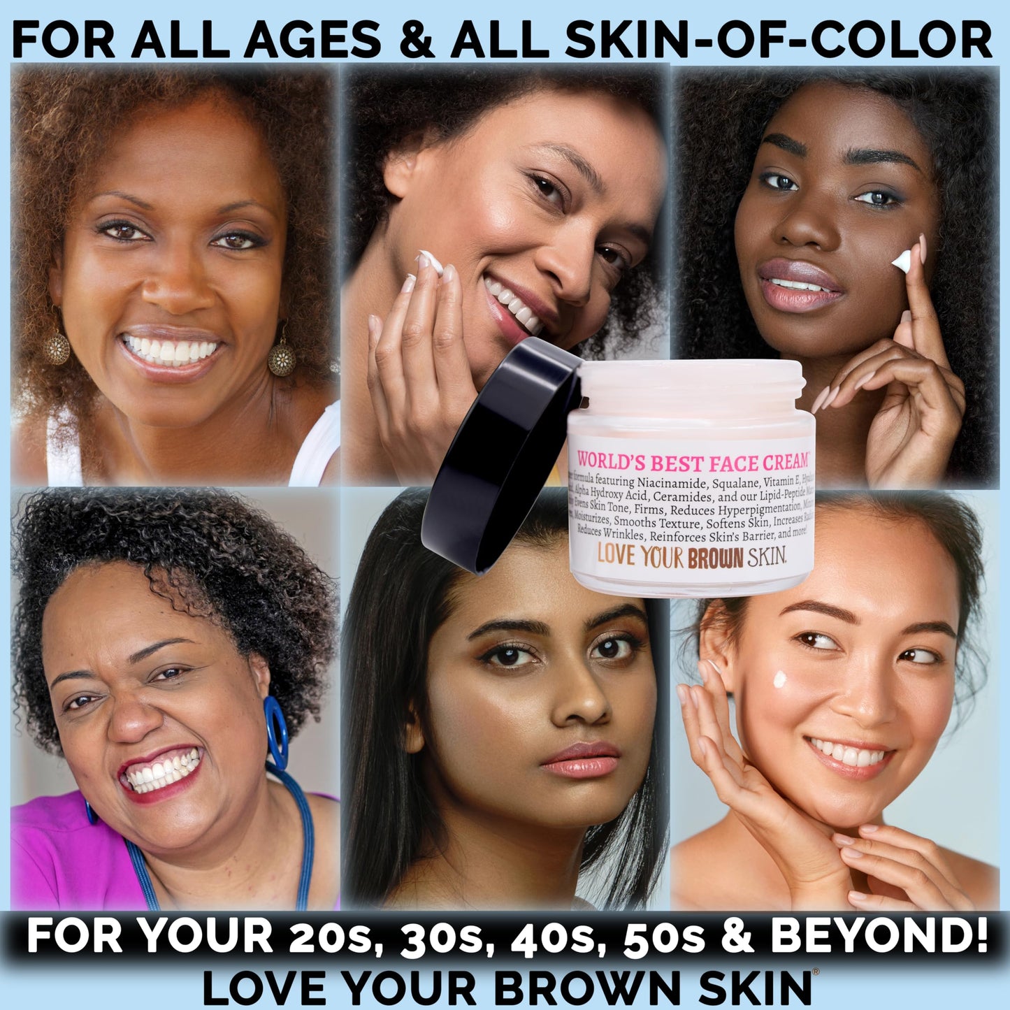 Beauty Of The Nile World’s Best Face Cream™ for Skin-of-Color, Anti Aging Reverse Signs of Aging Hydrates Niacinamide Squalane Hyaluronic Acid, 2 oz