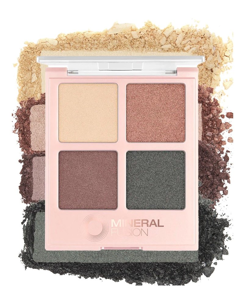 Mineral Fusion Eyeshadow Palette - 4 Versatile Shades in Matte, Satin & Shimmer Finishes | Natural Vegan Makeup - Glamping
