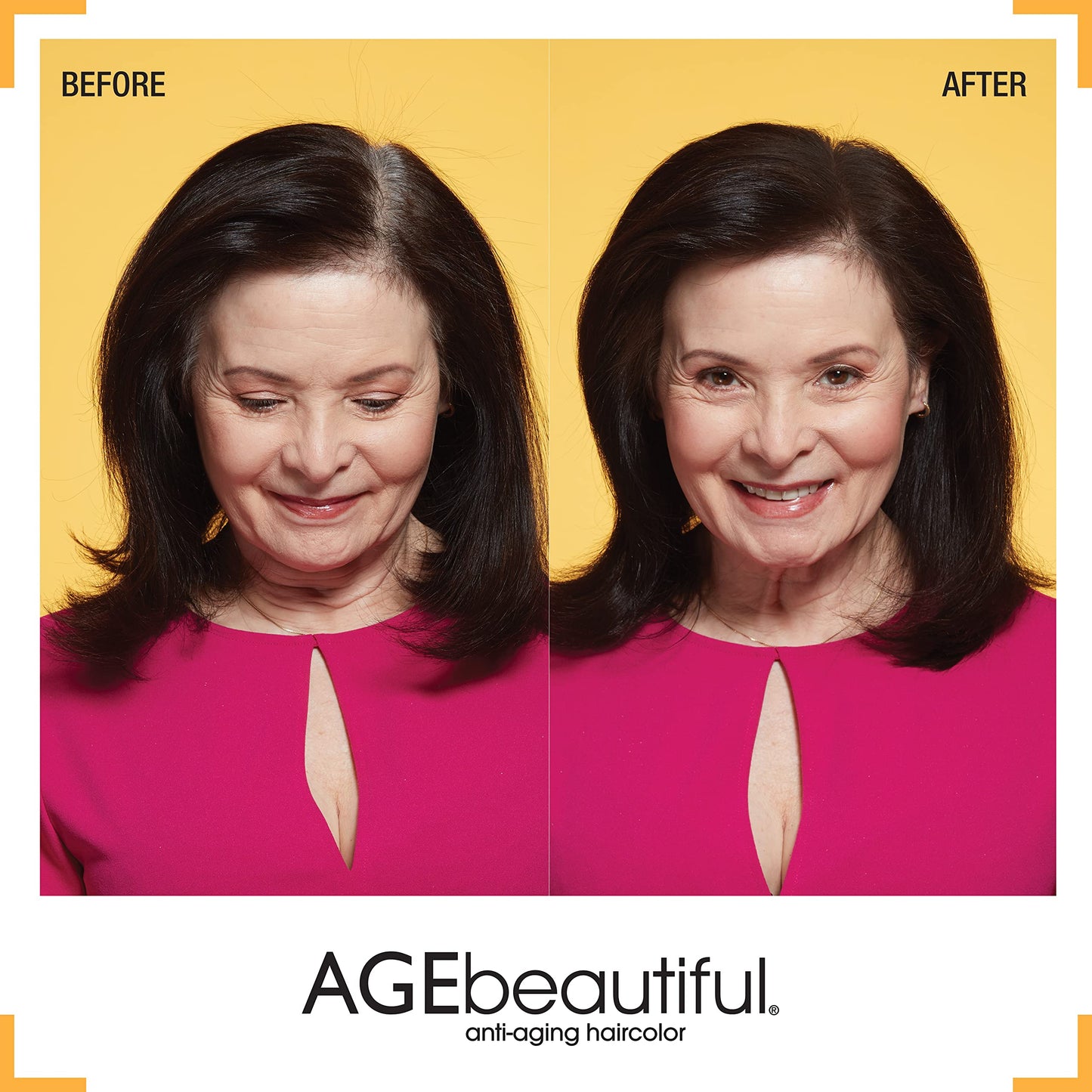 AGE beautiful Root Touch Up Hair Color Spray | Touch-Up Gray Concealer | Temporary Cover Up | Adds Volume & Covers Thinning Patches | Water, Sweat, Stain Resistant | Darkest Brown | 2 Fl Oz