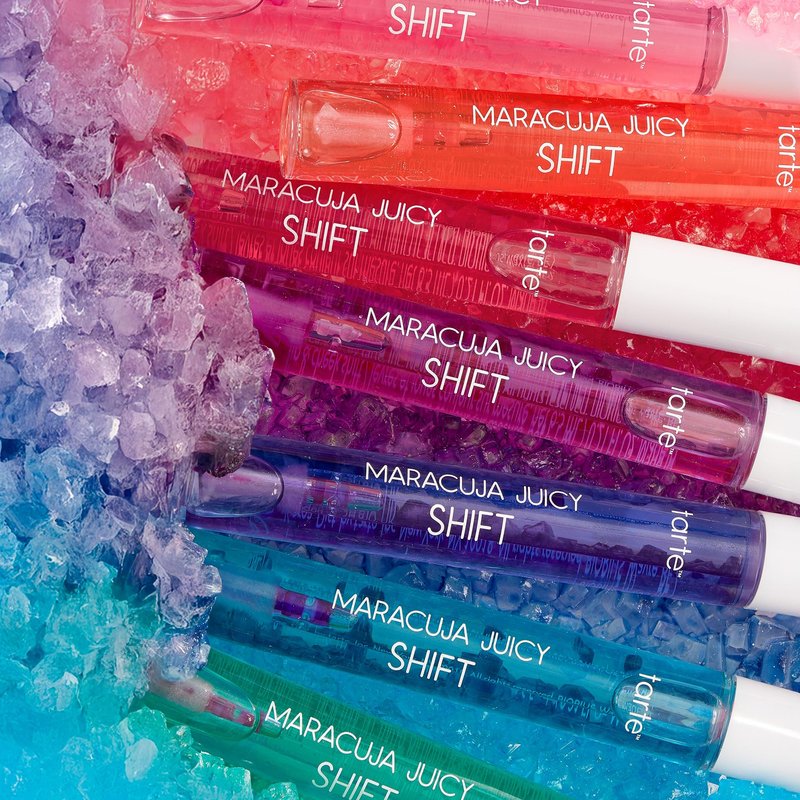 tarte maracuja juicy lip & cheek shift – pH-Powered Lip Gloss Balm with Vitamin E & Hyaluronic Acid for Smooth, Moisturized Lips & Cheek Tint Blush, Vegan & Cruelty-Free, full size, blueberry