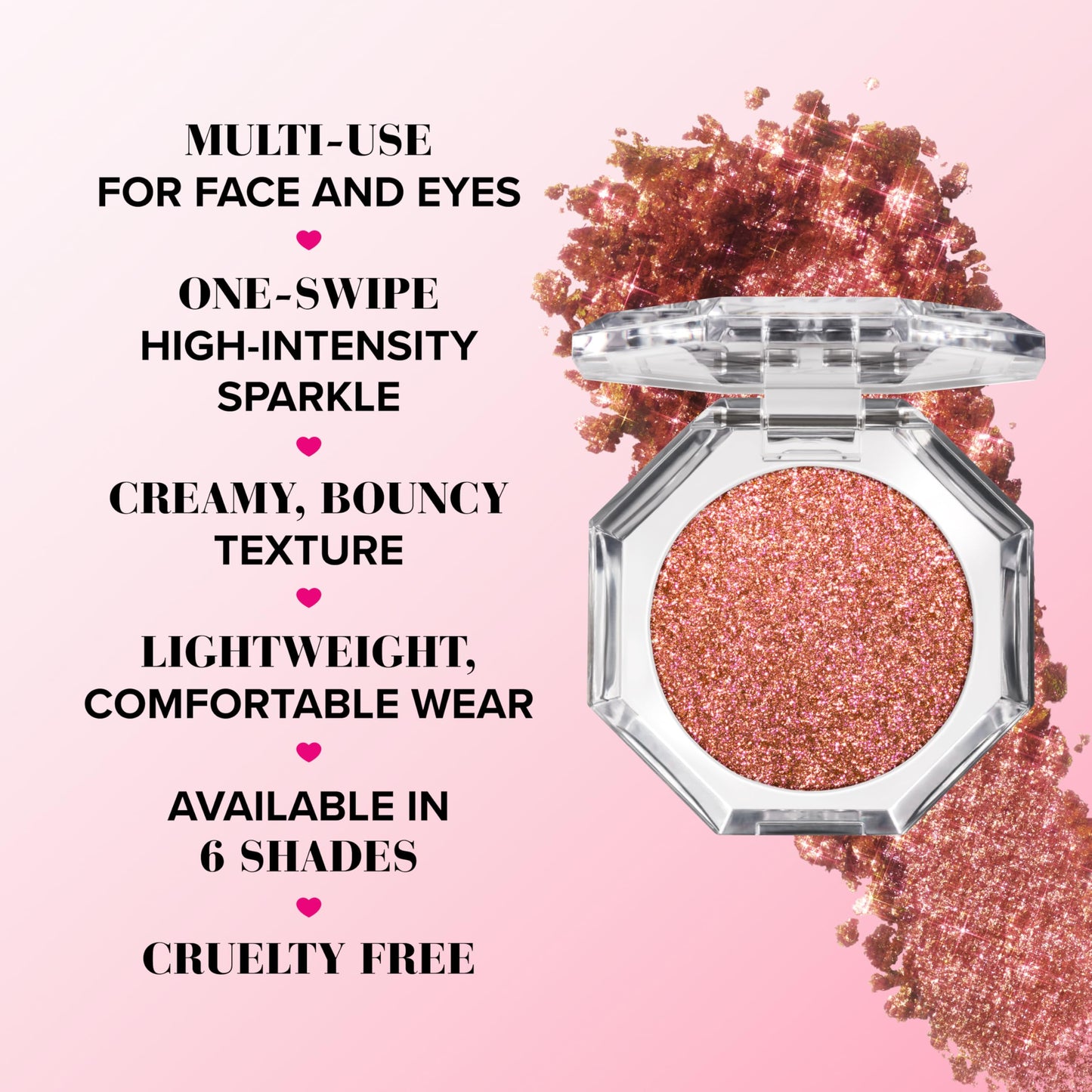Too Faced Disco Crush High Shine Glitter Multi-Use Eye + Face Sparkle | Creamy, Iridescent, Multichrome Face & Eyeshadow Glitter, 0.05 Ounce