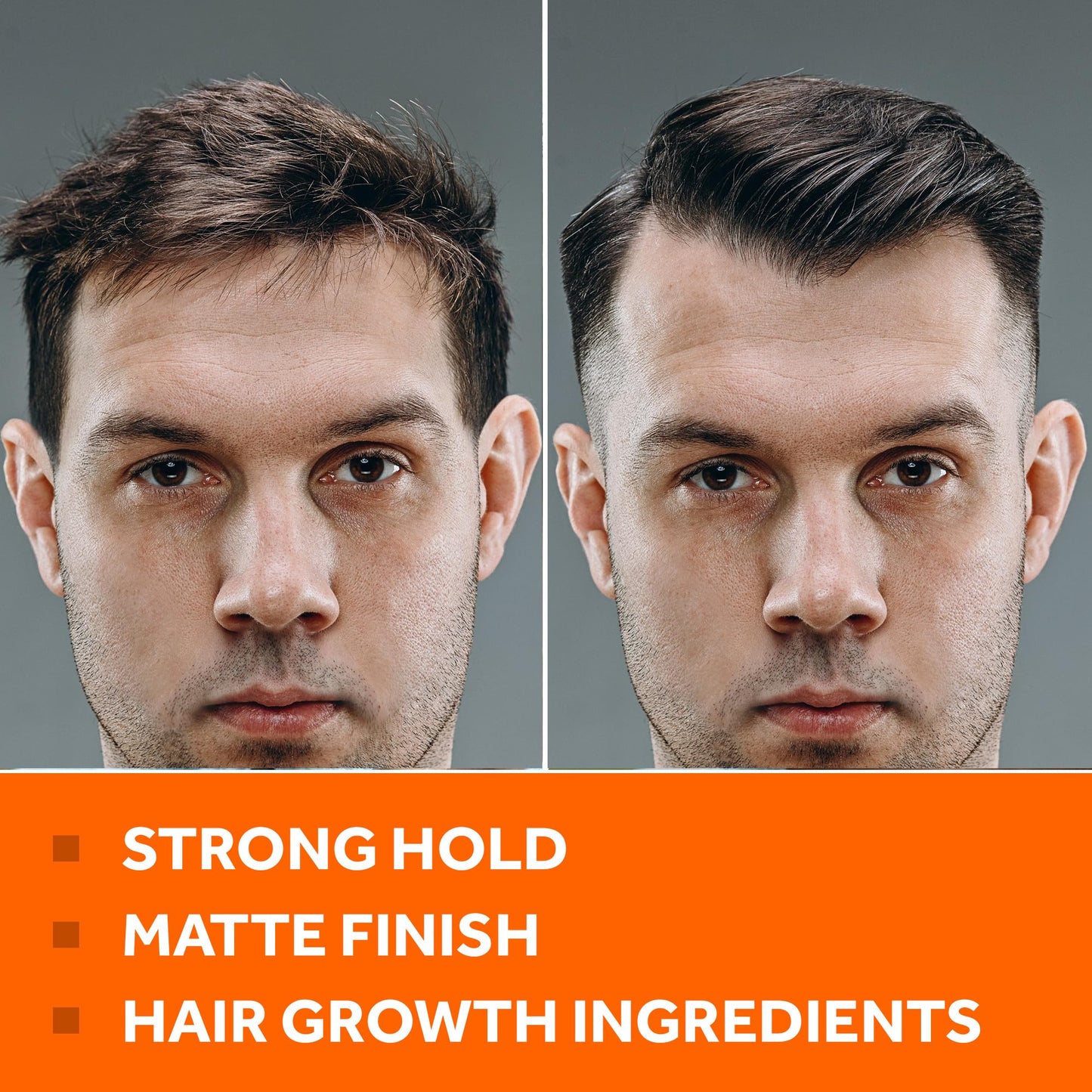Thickening Water-Based Pomade with Natural Ingredients - 2 Pack Strong Hold, Matte Finish, Hair Growth and Loss Combating Benefits for Men
