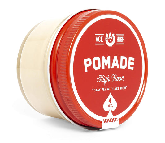 Ace High, High Noon Pomade, Barbershop Scent, Strong Hold, Natural Shine, Water Based, Hand Crafted, 4oz