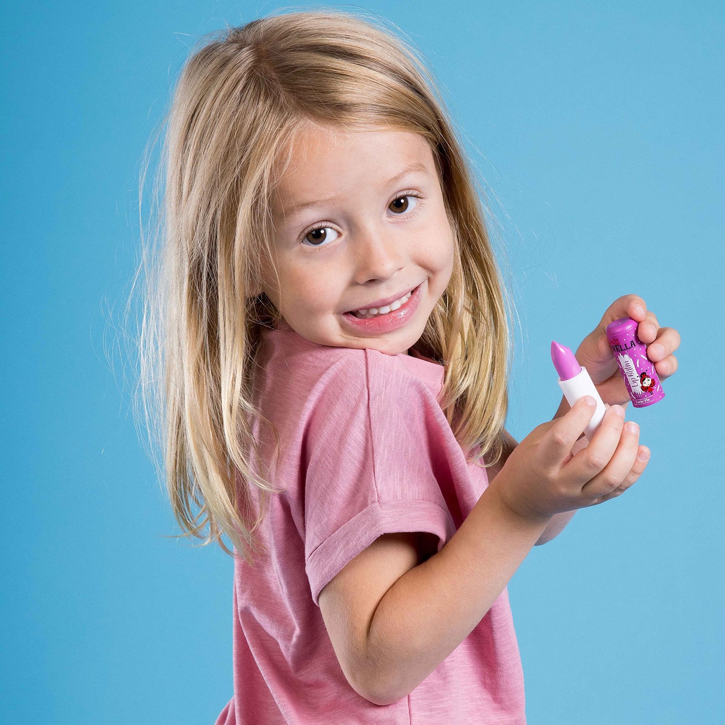 Miss Nella Nail Polish + Lip Balm set- Special Purple Glitter Nail Polish for Kids- BLUEBERRY SMOOTHIE, with Peel-off, Water Based & Odour Free Formula + CUTIE PIE purple hypoallergenic lip balm