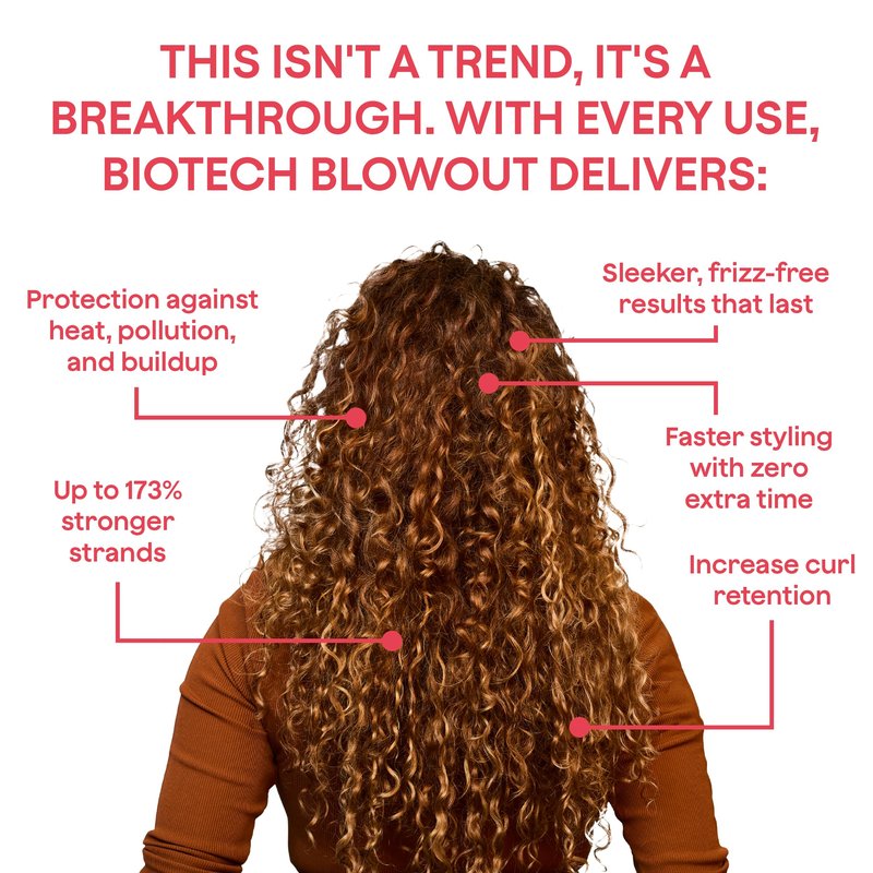 Biotech Blowout Leave-In Restorative Hair Mask 1.7 Fl Oz, Style & Heat Protectant (up to 450°F), 8-Hour Style, Frizz Control, for Damage Heat, Bleach, Colour & Chemical Stress, by Goddess Maintenance