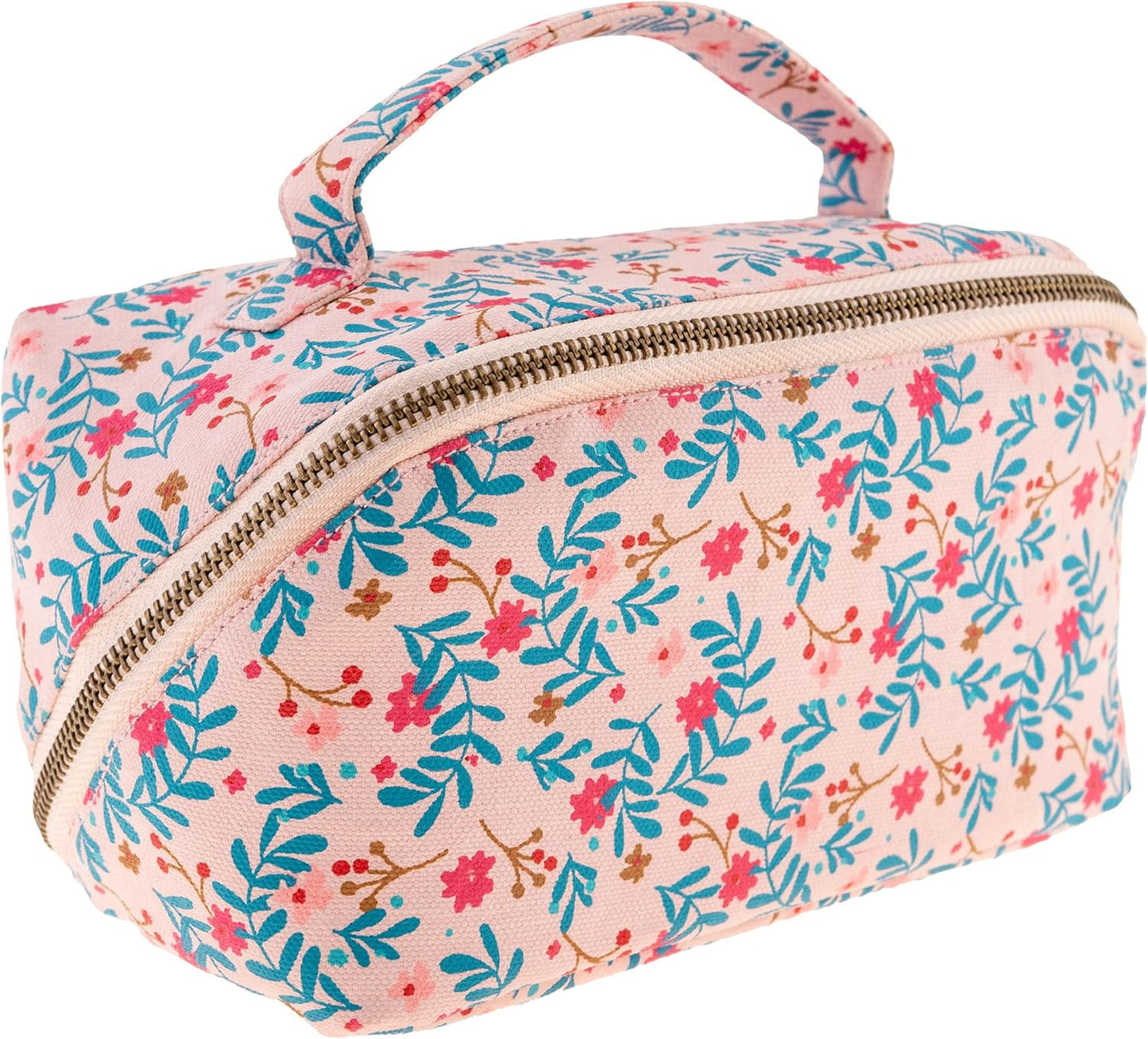 Karma Cosmetic Bag - Blush Floral Design | Stylish and Functional Makeup Organizer