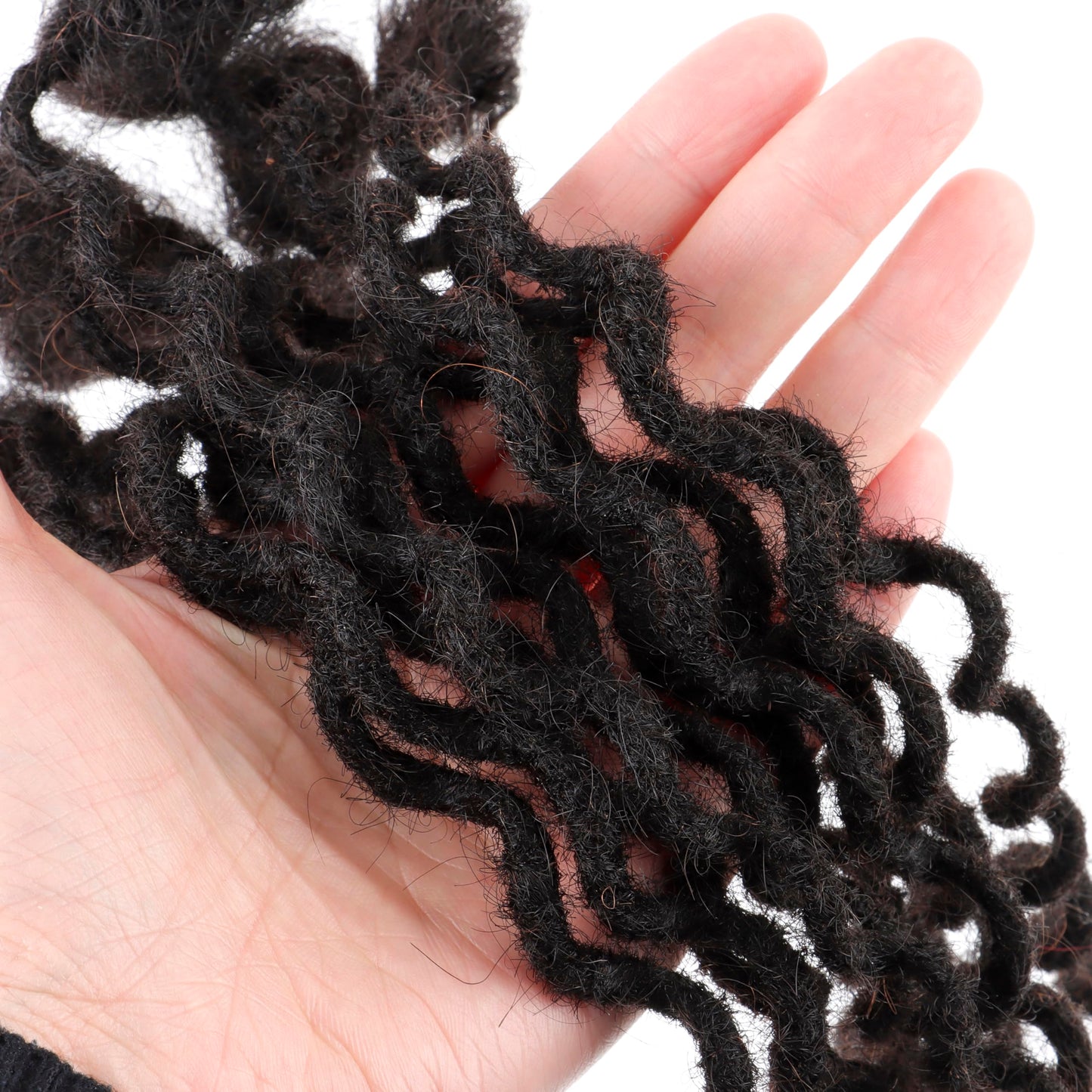 0.6cm Thickness Real Human Hair Dreadlock Extensions 10 Inch 10 Strands Full Handmade Permanent Curly Locs Extensions Human Hair Can Be Dyed and Bleached