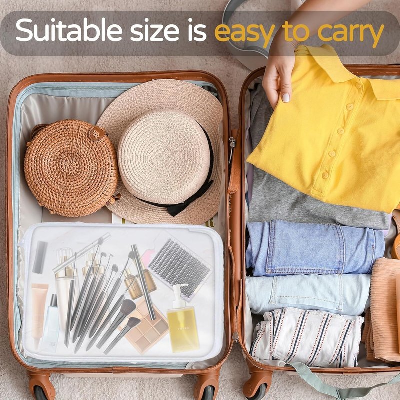Clear Hard Plastic Zipper Cases - 3PCS Portable Travel Organizer for Makeup, Toys, Snacks | Multi-Use Storage Bags