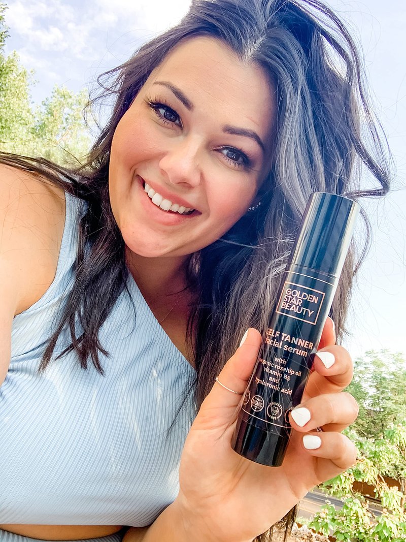 Face Tanner – Self Tan Serum w/Hyaluronic Acid, US Made with Certified Organic Ingredients, Streak-Free, No Orange, Natural Glow, Sensitive Skin Safe, Sunless Facial Tanner, Medium to Dark, 2.0 fl oz