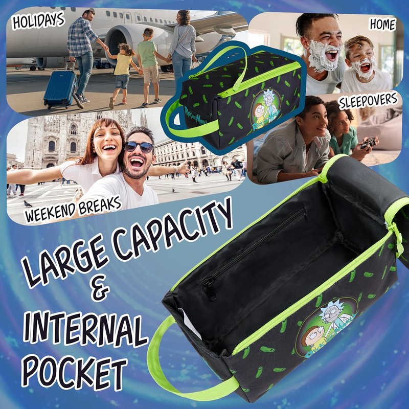 RICK AND MORTY Toiletry Bag for Men | Stylish Travel Wash Bag for Grooming & Gym Essentials