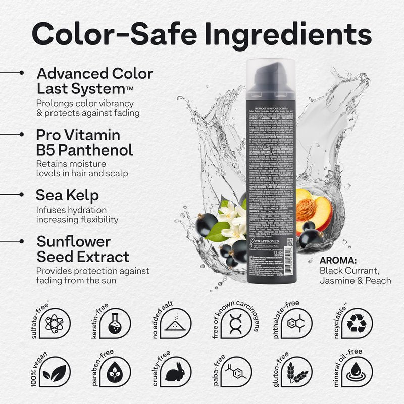 Colorproof All Around Working Hair Spray 9 Fl. Oz. Hair Spray Flexible Hold with Black Currant, Jasmine & Peach Scent, Sulfate Free Hairspray