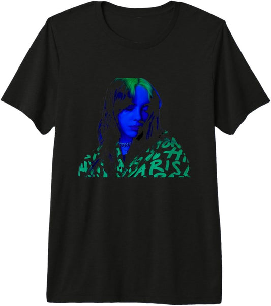 Billie Eilish Downward Glance Photo T-Shirt - Premium Short Sleeve Design