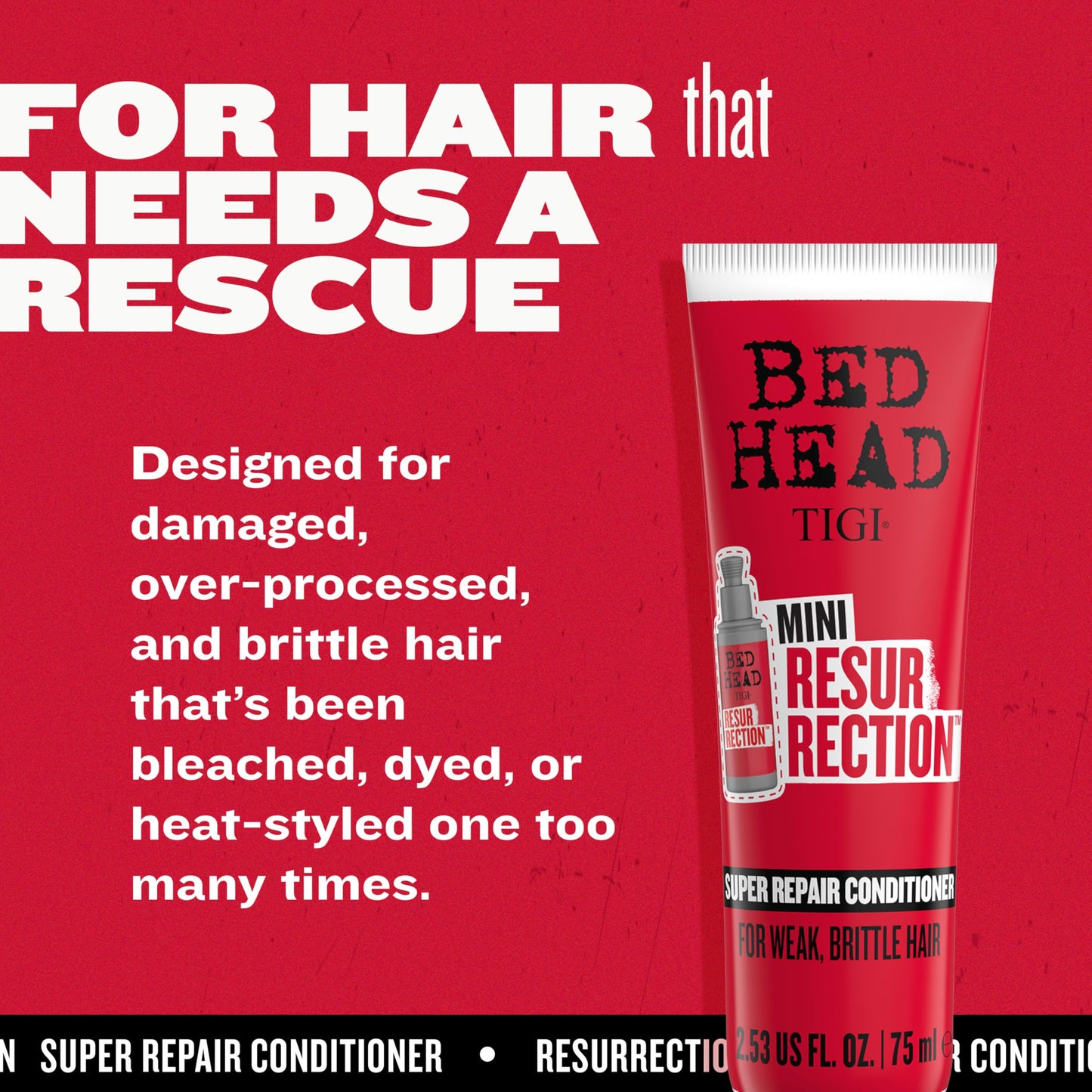 TIGI Bed Head Resurrection Hair Repair Shampoo and Conditioner Set for Dry and Damaged Hair, Maximum Strength with Resurrection Plant, 25.36 fl oz