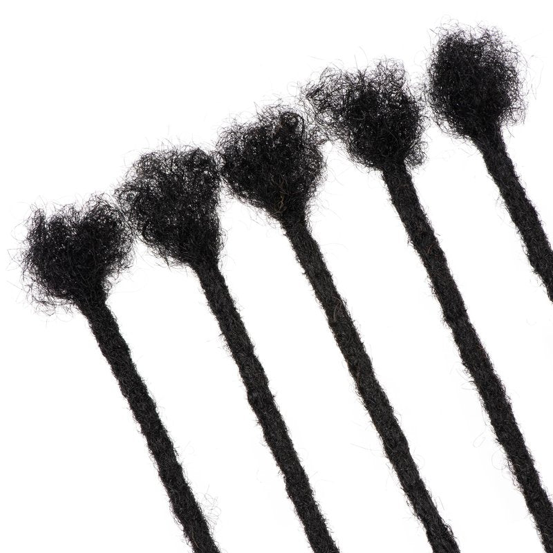 LinkMai 0.2-0.8cm Locs 8-18 I nch 20 Strands 100% Real Human Hair Dreadlock Extensions for Man/Women Permanent Loc Extensions Bundles Can Be Dyed Bleached Curled & Twisted (0.8CM, 1B, 8 INCH)