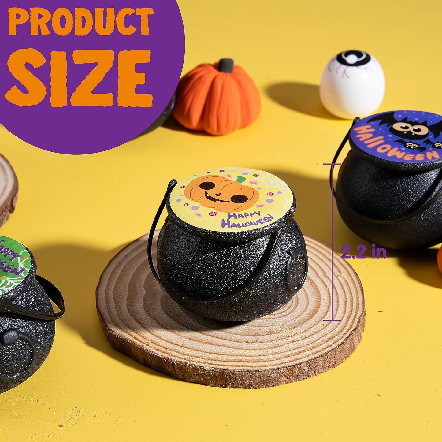Halloween Witch Cauldron Bath Bombs - 6 Pack with Surprise Mochi Toy | Kids Party Favors & Goodie Bag Stuffers