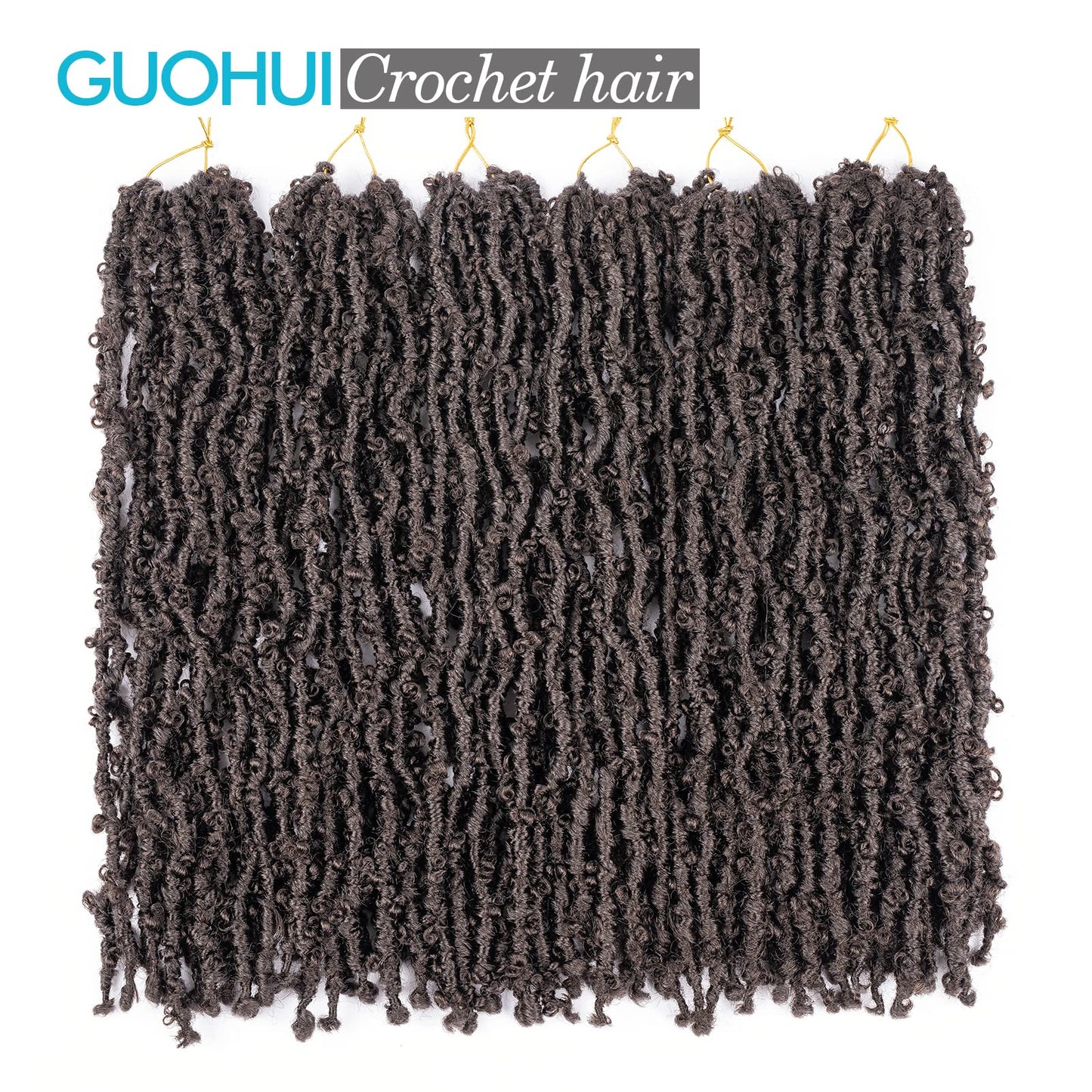 Superlight Butterfly Locs Crochet Hair 18 Inch 6 Packs Color Dark Brown