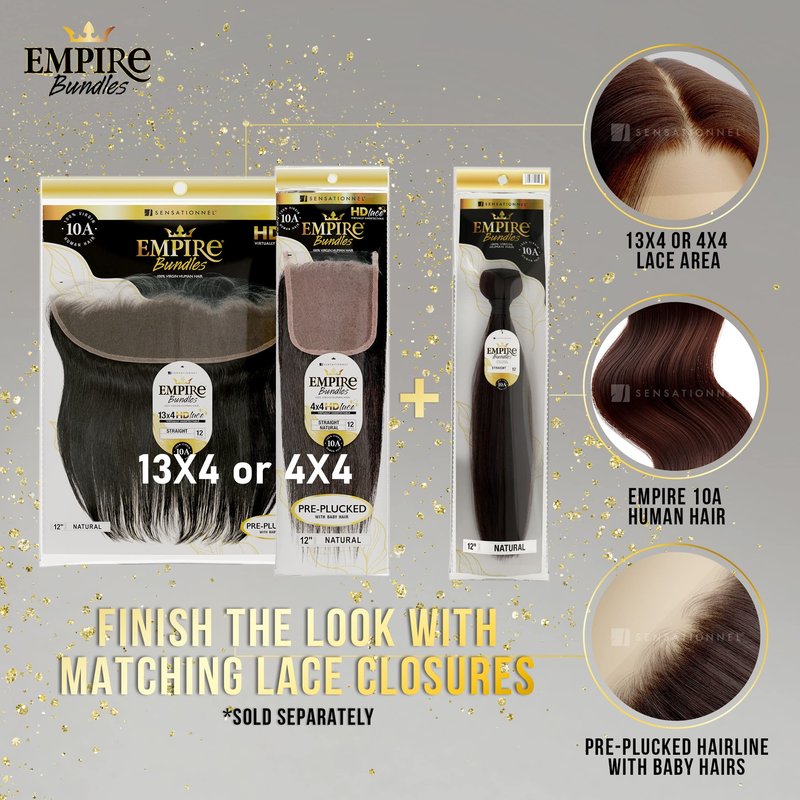Sensationnel Empire bundles- body wave 10a tangle shed free human hair for weaving and sew in styles - 1 pack (12 inch, NATURAL/BLACK)