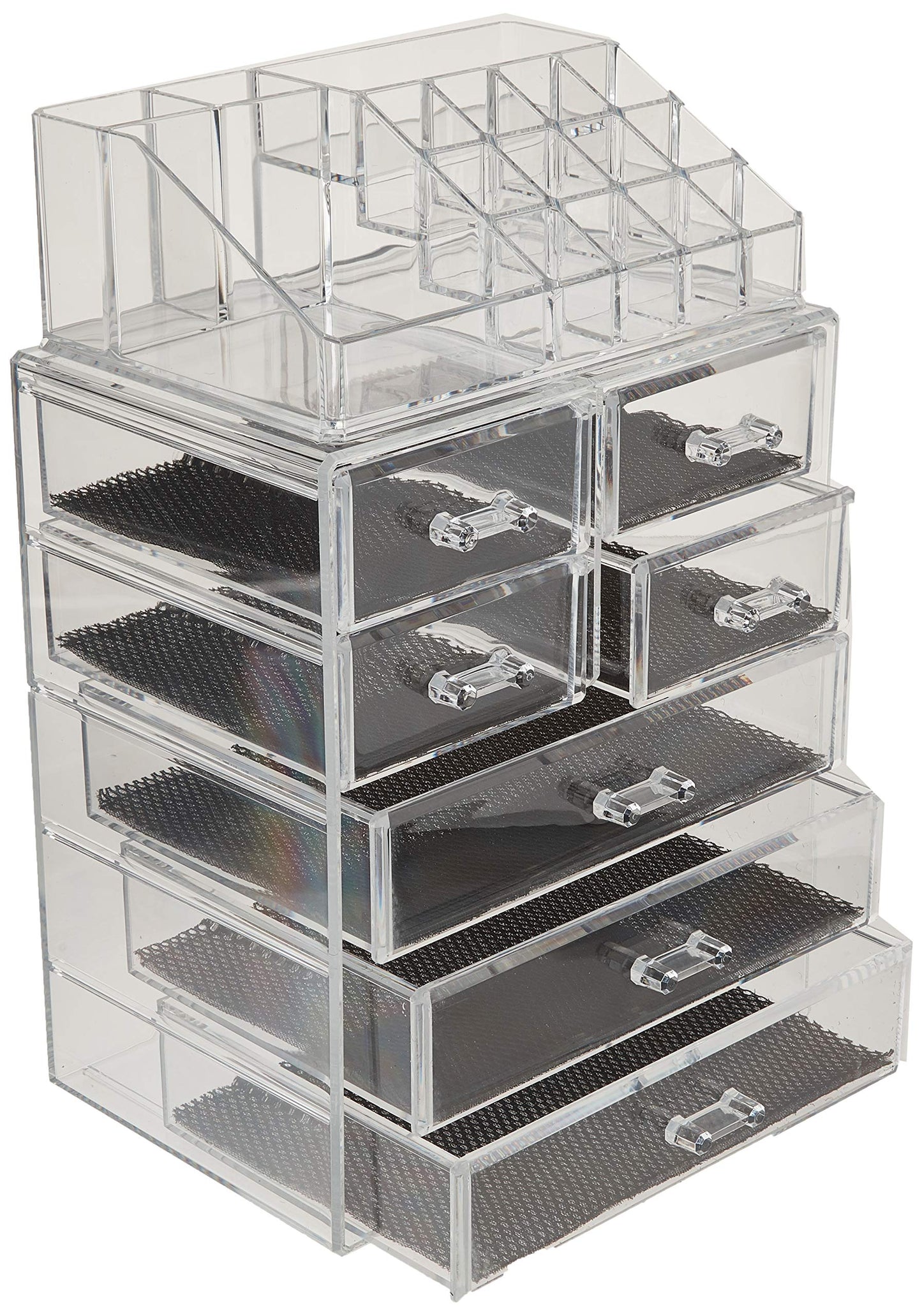 Sorbus Acrylic Makeup Organizer Set, 7-Drawer Vanity & Countertop Cosmetic Storage with Small & Wide Compartments, CLear Makeup Storage for Brushes, Jewelry – Holiday Gift for Women & Teens