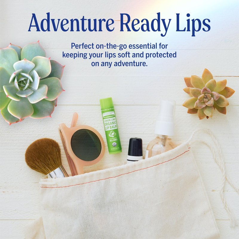 Dr. Bronner’s Organic Lip Balm 6-Pack (.15oz) Natural, Moisturizinging, Petroleum-Free Lip Balm with Beeswax & Avocado Oil for Dry Lips, Men & Women - Lemon Lime