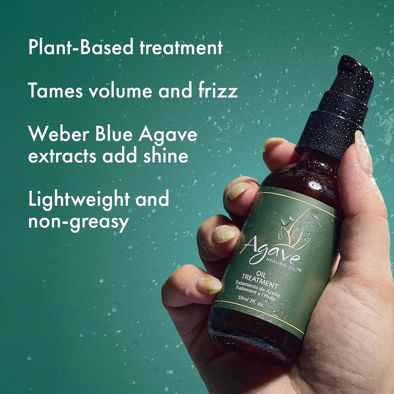 Agave Healing Oil Treatment - Lightweight Rejuvenating Hair Oil for All Hair Types | Natural Agave Extract, 2 Fl Oz