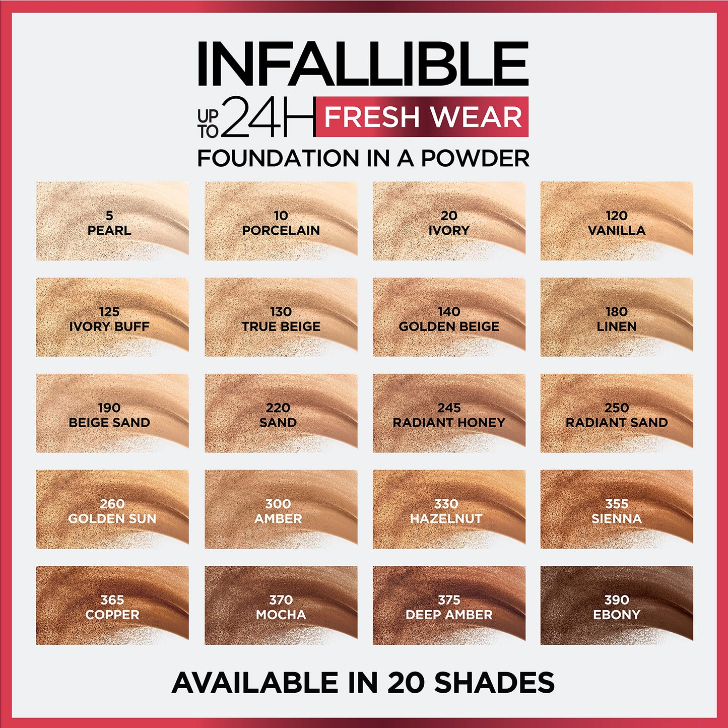 L'Oreal Paris Makeup Infallible Fresh Wear Foundation in a Powder, Up to 24H Wear, Waterproof, Golden Beige, 0.31 oz. (Packaging May Vary)