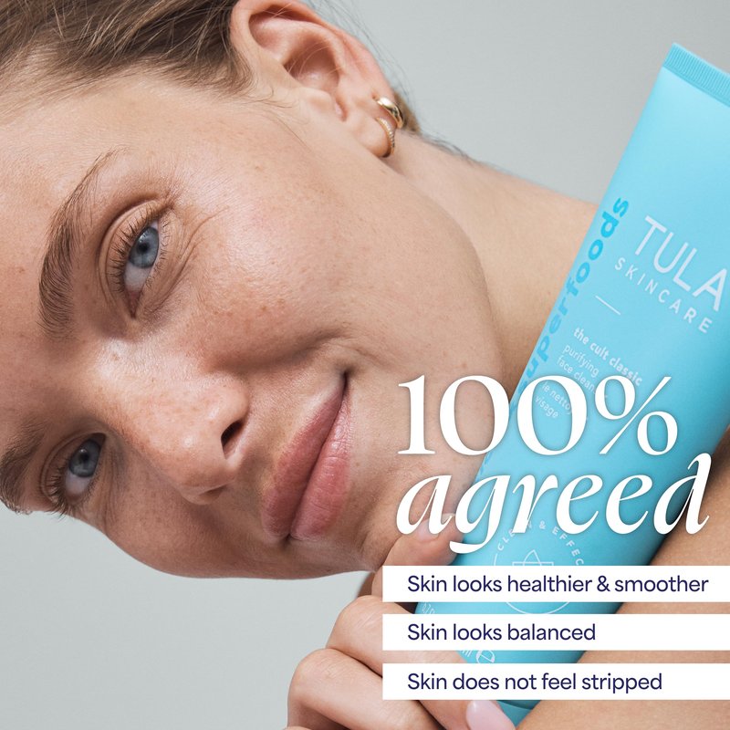 TULA Skin Care Cult Classic Purifying Face Cleanser - Jumbo, Gentle and Effective Face Wash, Makeup Remover, Nourishing and Hydrating, 12.34 oz.