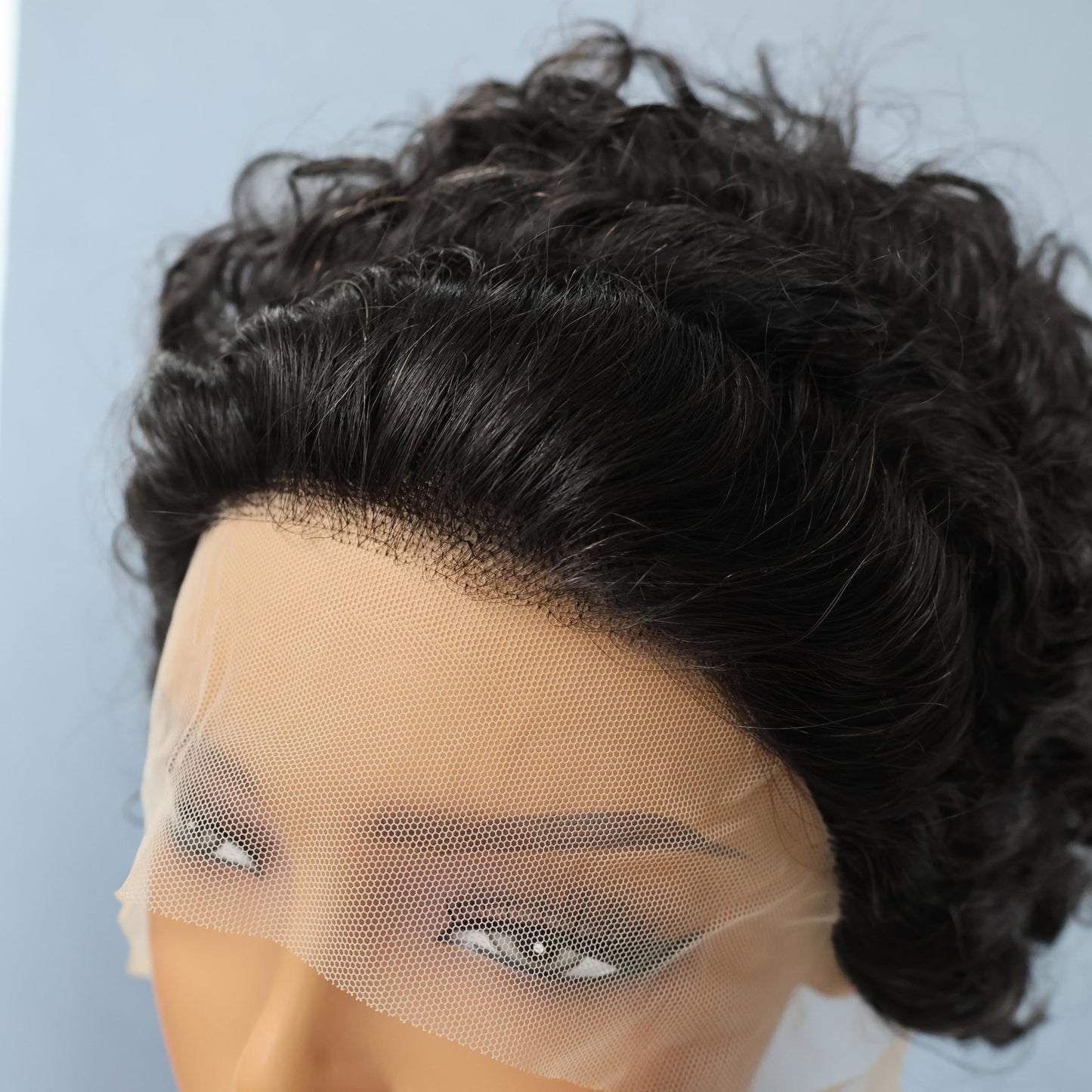 Msviki Short Curly Pixie Cut Wig Human Hair 13X1 UHD Lace Front Wigs For Black Women Pre Plucked Free Part Water Wave Wigs With Baby Hair Wear and Go Glueless Bob 200% Density