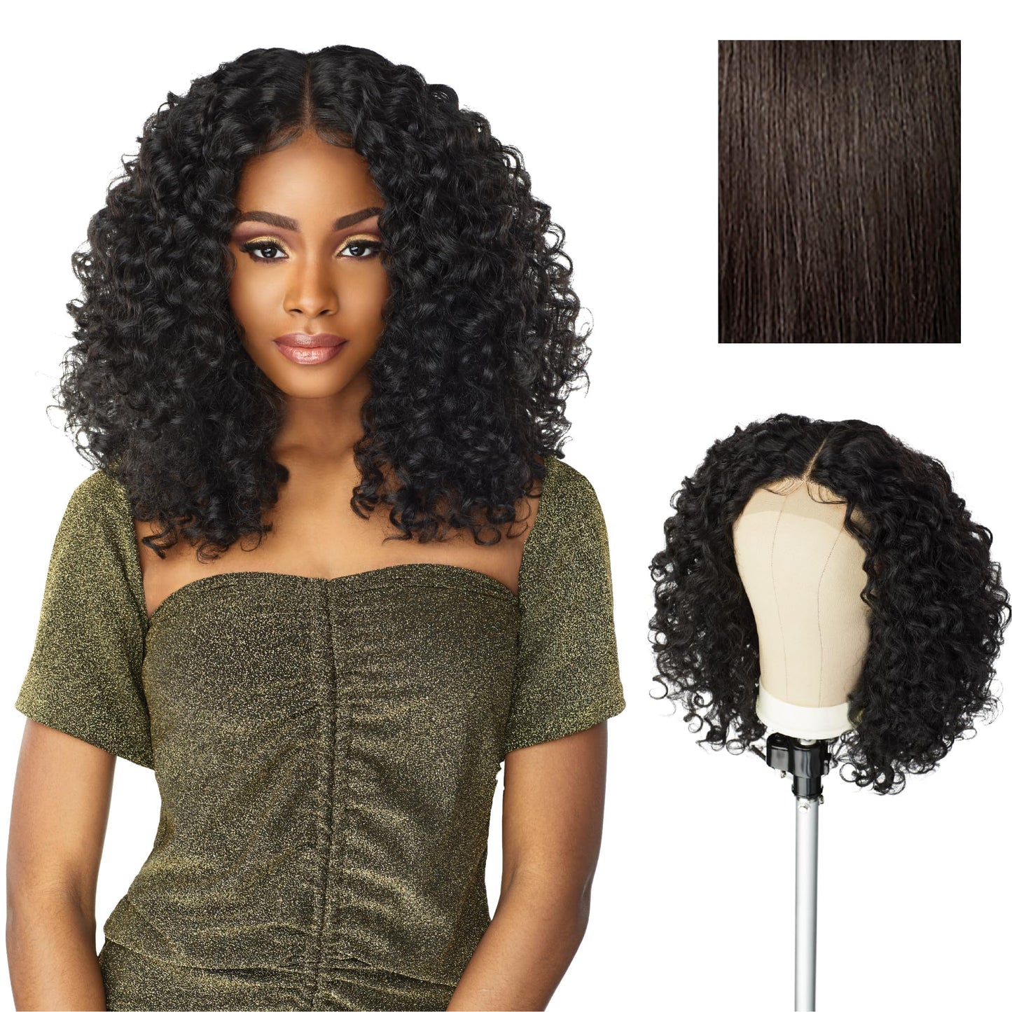 Sensationnel Butta Lace Wigs - Unit 5 Extra Wide 5 Inch Deep Parting Synthetic Preplucked Hairline Glueless Lacefront (2 DARKBROWN)