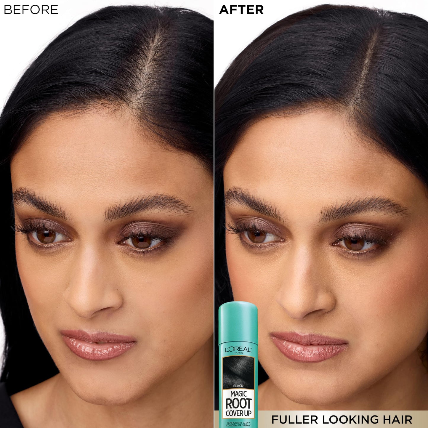 L'Oreal Paris Magic Root Cover Up Gray Hair Spray, 100% Gray Hair Coverage with Buildable, Lightweight, Transfer-Resistant, and Temporary Formula, Ammonia-Free, Light Golden Brown, 2 oz (2 Count)