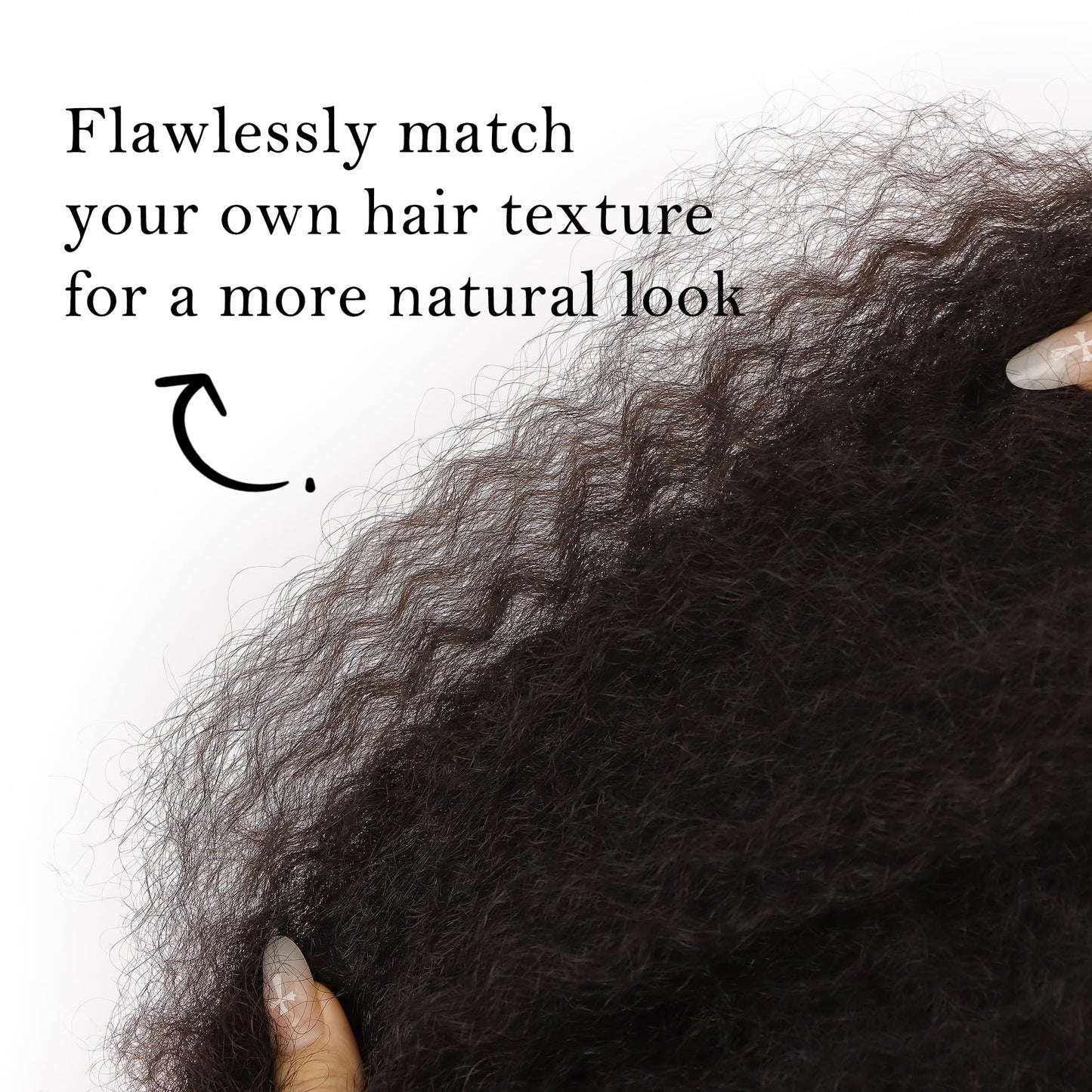 Orientfashion 50g/pack Afro Kinkys Bulk Human Hair, Salt and Pepper Afro Kinky Twist Braiding Hair (Natural black, 14inch-1pack 50g)