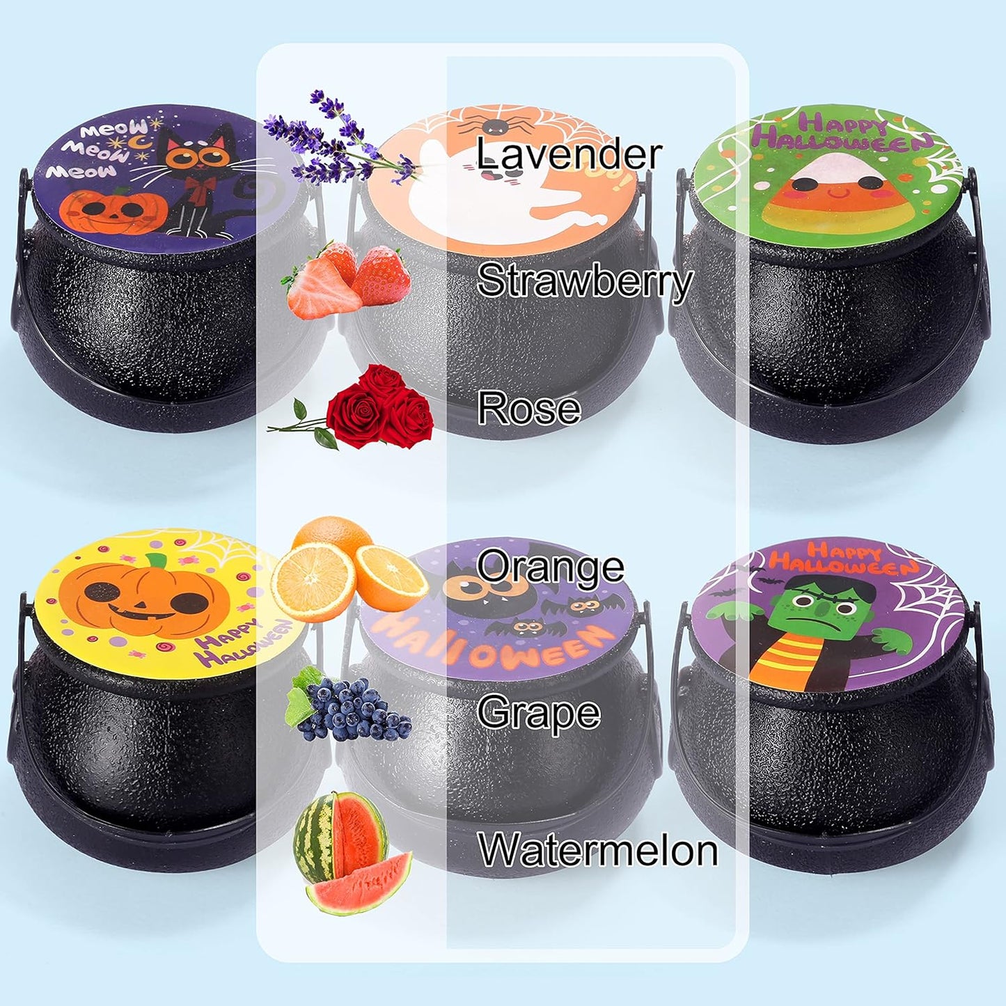 Halloween Witch Cauldron Bath Bombs - 6 Pack with Surprise Mochi Toy | Kids Party Favors & Goodie Bag Stuffers