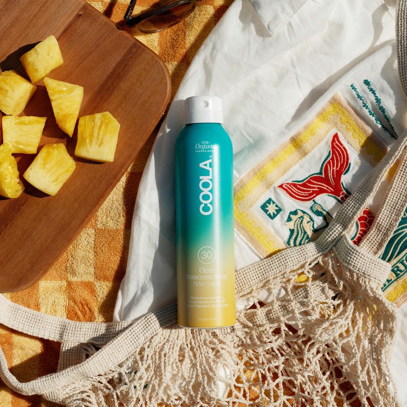 COOLA Organic Sunscreen SPF 30 Sunblock Spray, Dermatologist Tested Skin Care for Daily Protection, Vegan and Gluten Free, Piña Colada, 6 Fl Oz