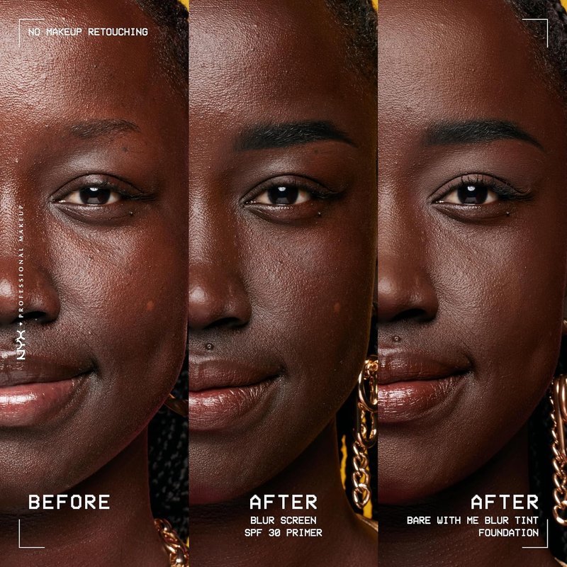 NYX Blurscreen SPF 30 Primer - 3-in-1 Vegan Makeup Primer | No White Cast, Non-Greasy Formula