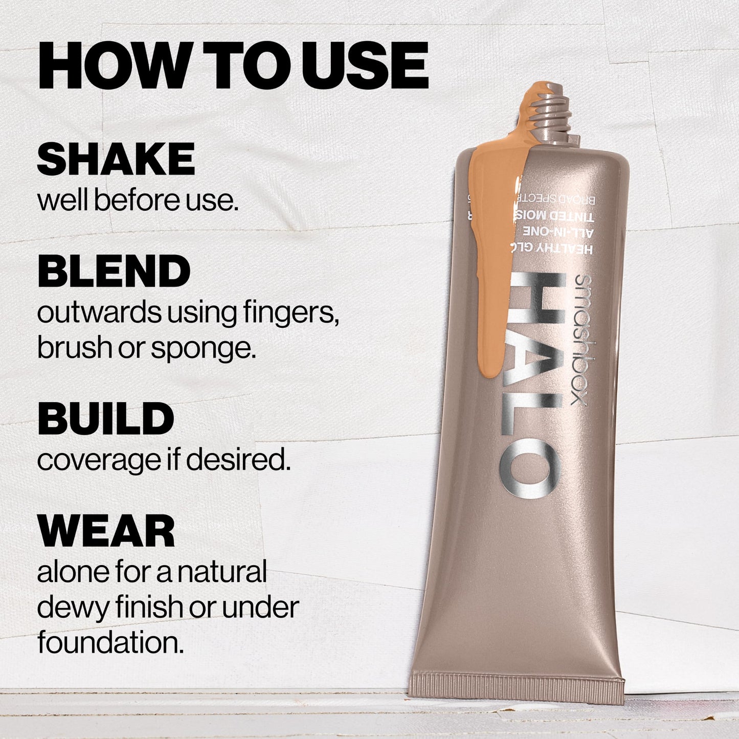 Smashbox Halo Healthy Glow Tinted Moisturizer with SPF 25 | 24-Hour Hydrating Skin Tint with Buildable Coverage and Dewy Finish | Hyaluronic Acid & Niacinamide for Face, Light Neutral, 0.41 Fl Oz