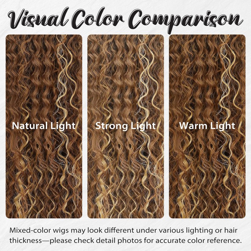 forfeels Ombre Brown Mixed Blonde Highlight Synthetic Lace Front Wig 24 Inches 13x4 HD Long Curly Wavy Lace Front Wigs for Women Daily Party Use