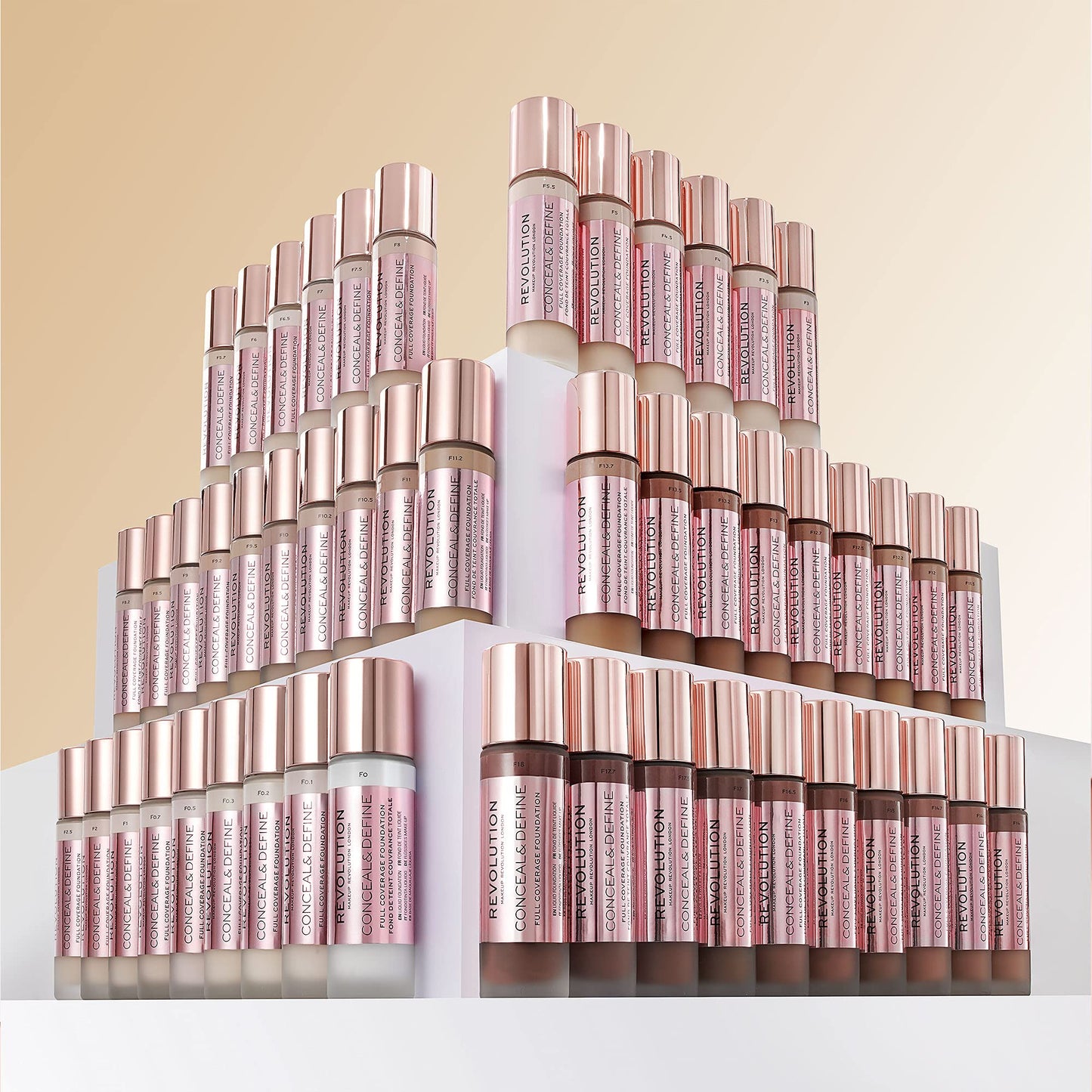Revolution Beauty London, Conceal & Define Foundation, Full Coverage, Long-Lasting Matte Finish, Vegan & Cruelty-Free, F14 Dark Skin Tones, 0.8 fl oz