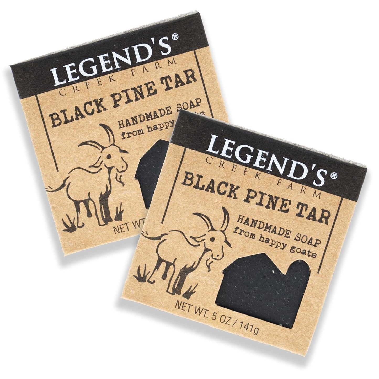 Goat Milk Soap - Nourishing Cleansing Bar for Sensitive Skin | Black Pine Tar, 5 Oz - Pack of 2