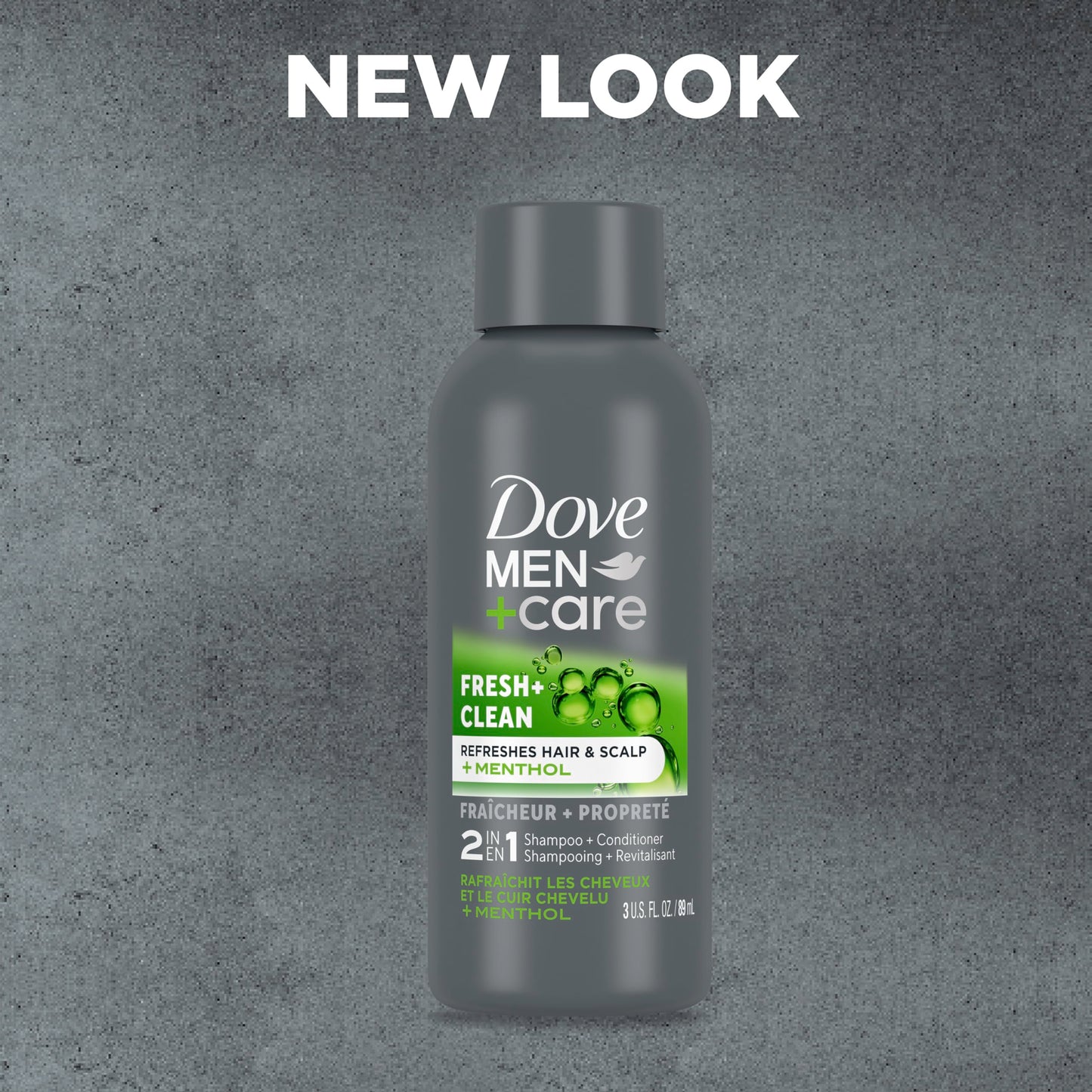 DOVE MEN + CARE Fortifying 2 in 1 Shampoo and Conditioner for Normal to Oily Hair Fresh and Clean with Caffeine Helps Strengthen Thinning Hair 3 oz (Pack of 12)