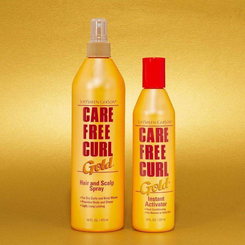 Care Free Curl Gold Hair & Scalp Spray - Moisturizing Formula | 16 Fl Oz