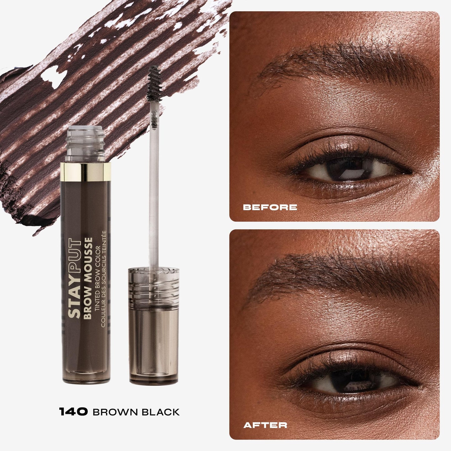 Milani Brow Tint- Stay Put Tinted Brow Mousse, Nourishing, High-Pigment infused with Shea Butter, Jojoba Seed Oil & Panthenol Vitamin B5