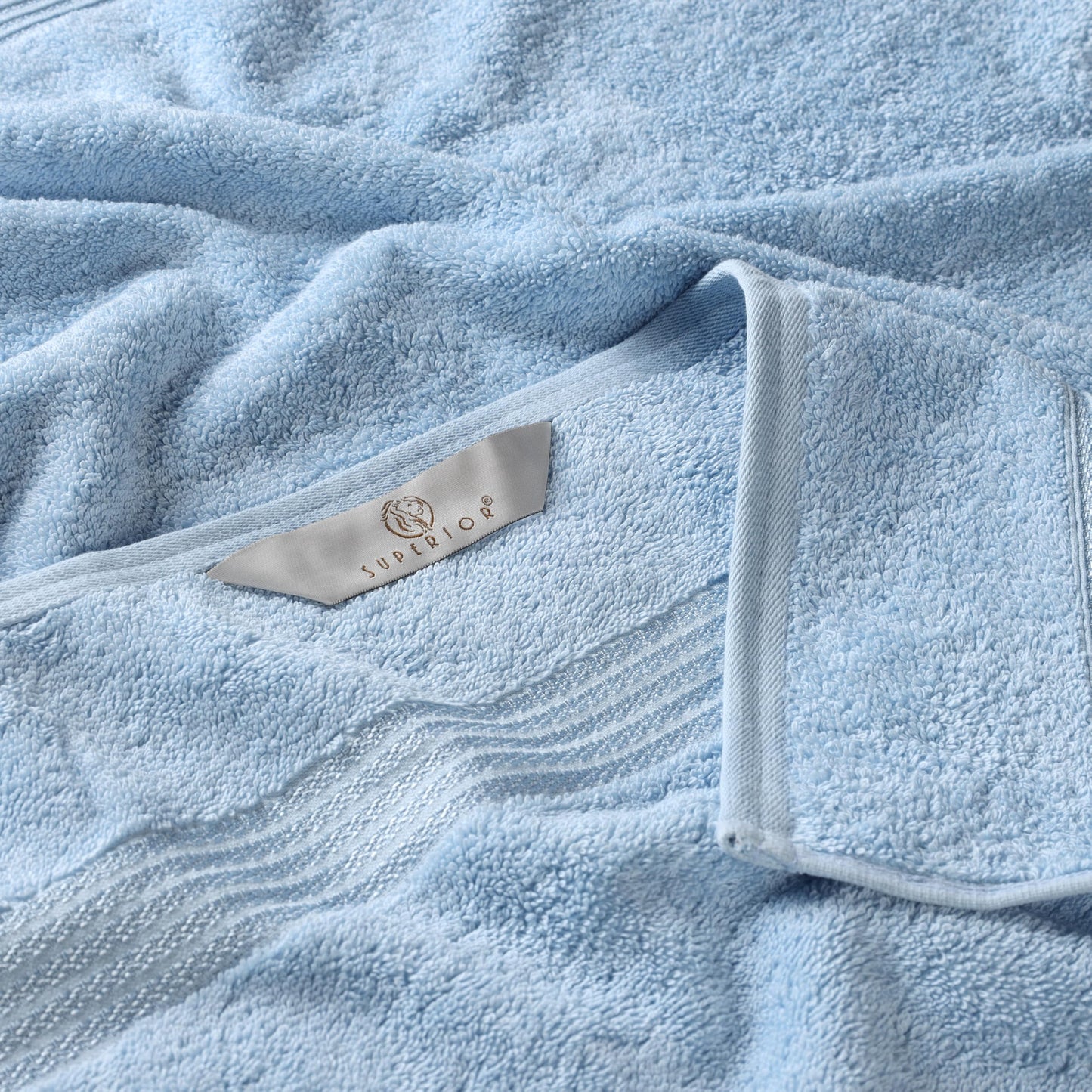 Superior Egyptian Cotton 10-Piece Face Towel Set , Small Towels For Facial, Spa, Quick Dry, Absorbent Towels, Bathroom Accessories, Guest Bath, Home Essentials, Washcloth, Airbnb, Light Blue